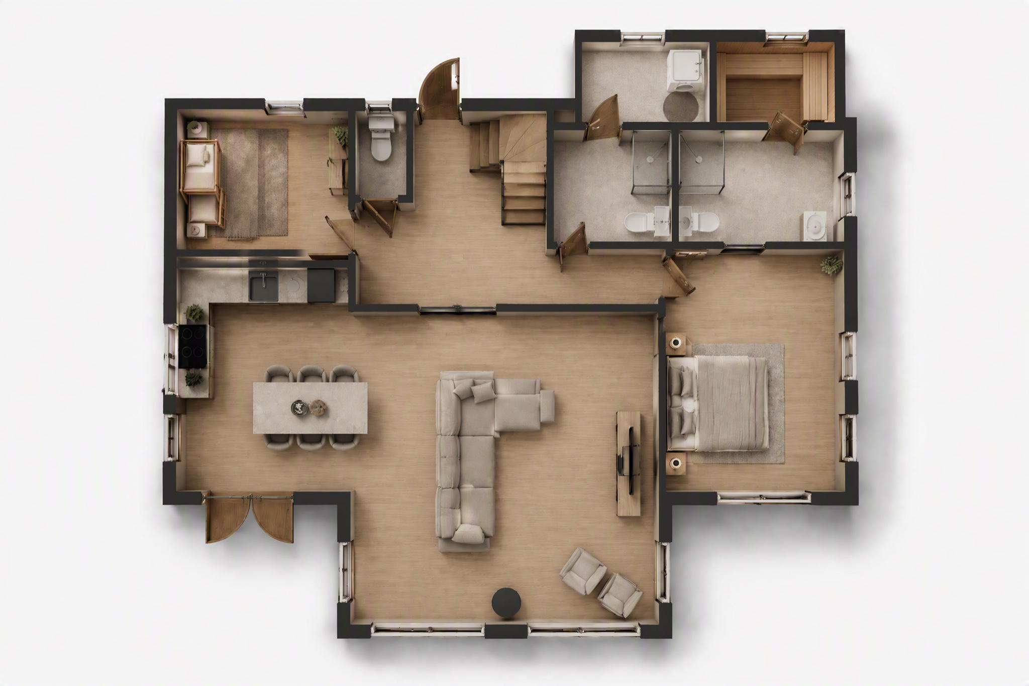 Plattegrond begane grond van Villa Hygge