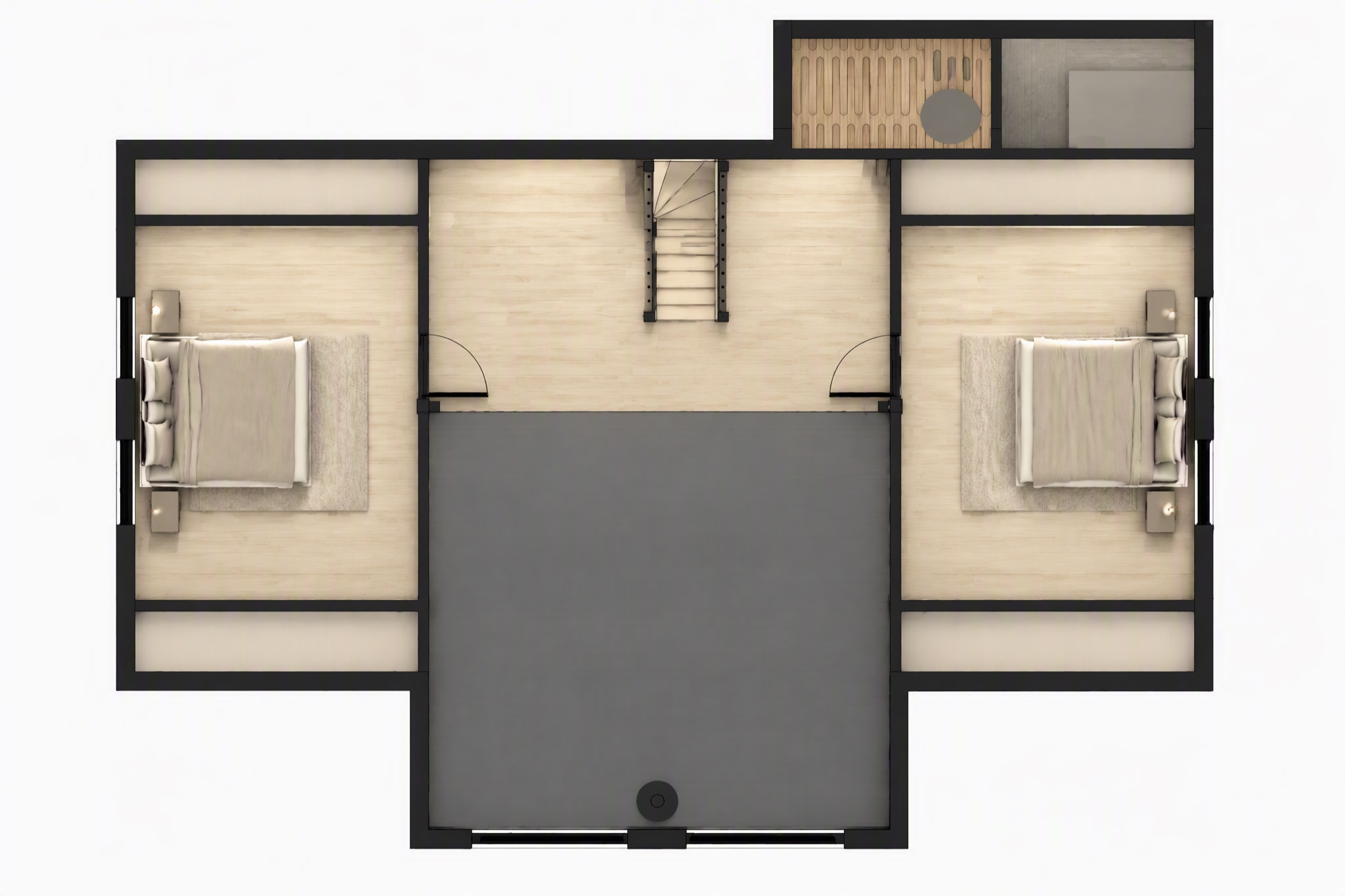 Plattegrond eerste verdieping van Villa Hygge